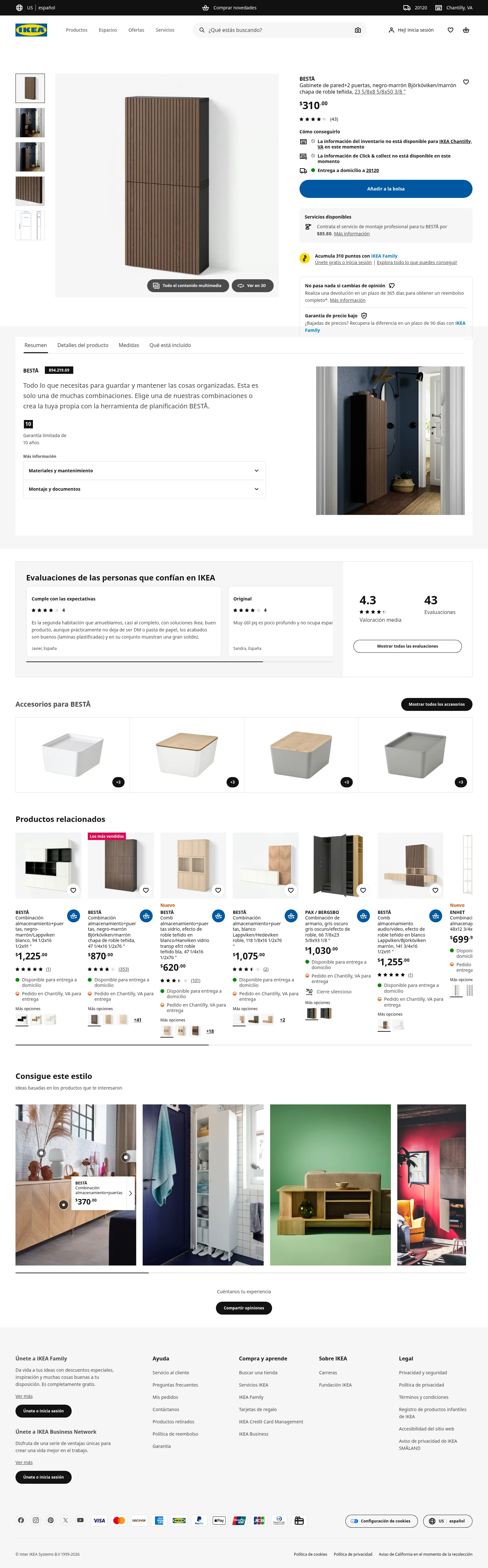 ikea.com/us/es/p/besta-gabinete-de-pared-2-puertas-negro-marron-bjoerkoeviken-marron-chapa-de-roble-tenida-s89421969 on desktop
