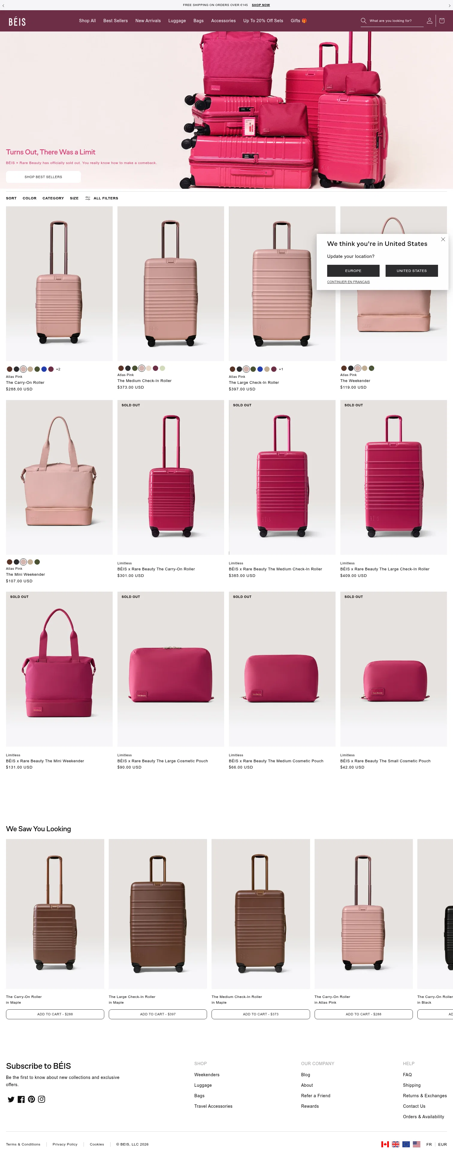 eu.beistravel.com/collections/rare-beauty on desktop