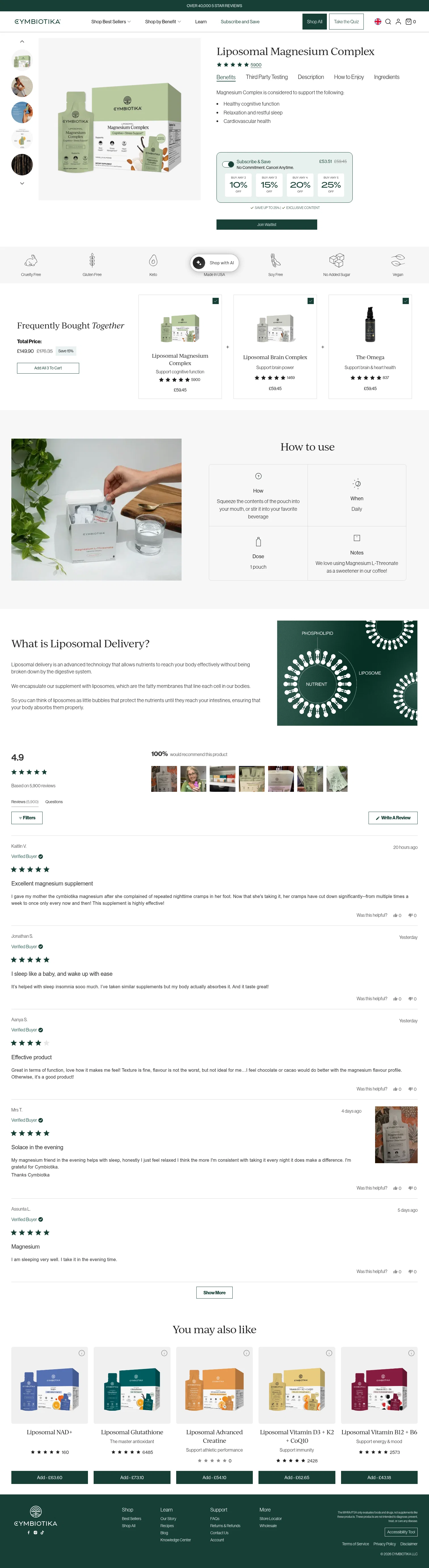 Cymbiotika landing page