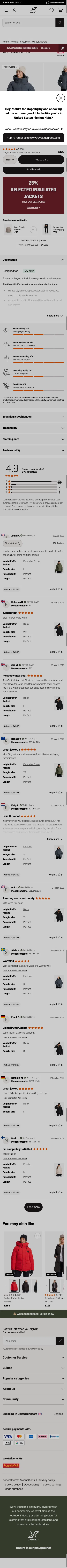 revolutionrace.co.uk/women/jackets/winter-jackets/voight-puffer-jacket-women on mobile, full screenshot