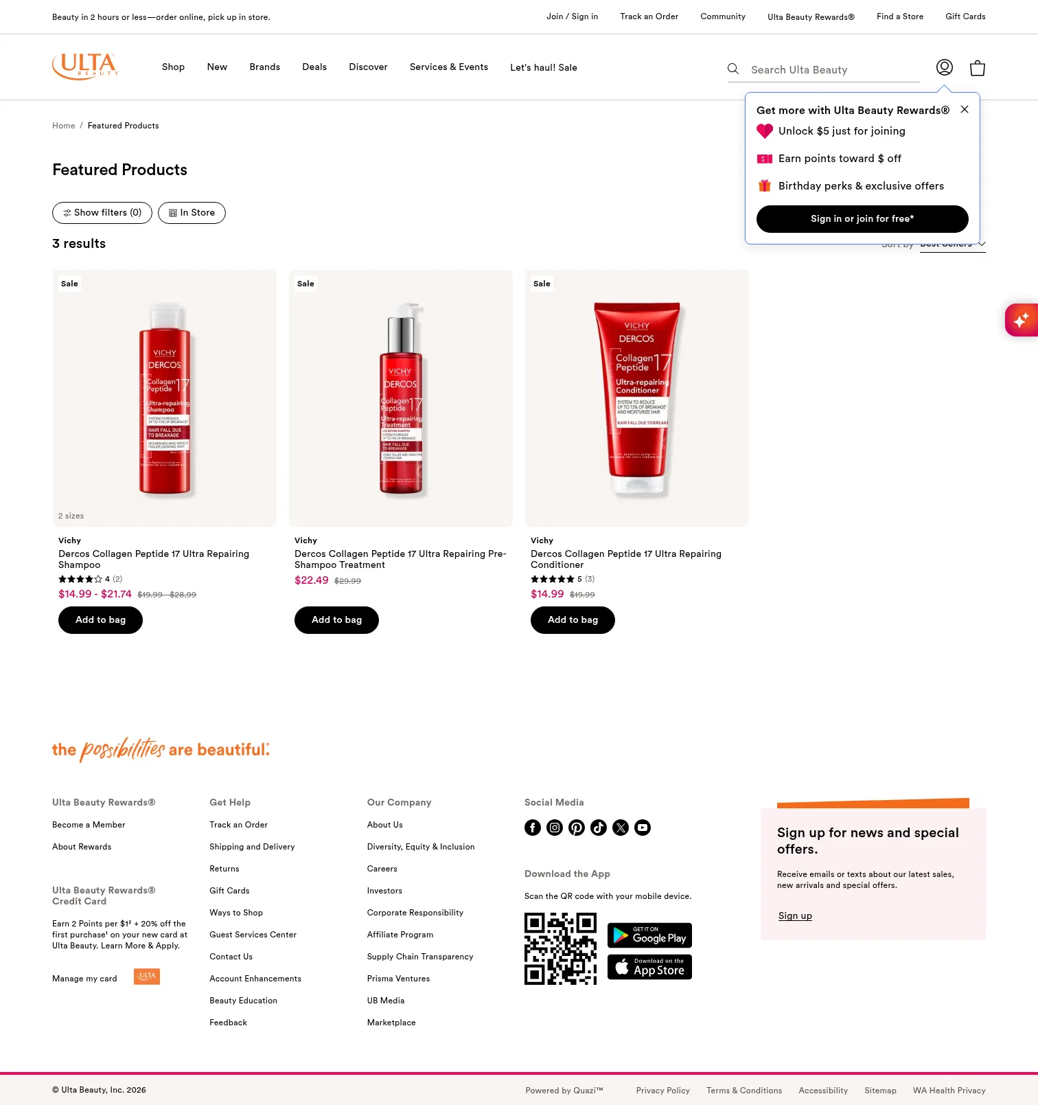 ulta.com/featured/wk3026_fh_select_vichy on desktop, full screenshot