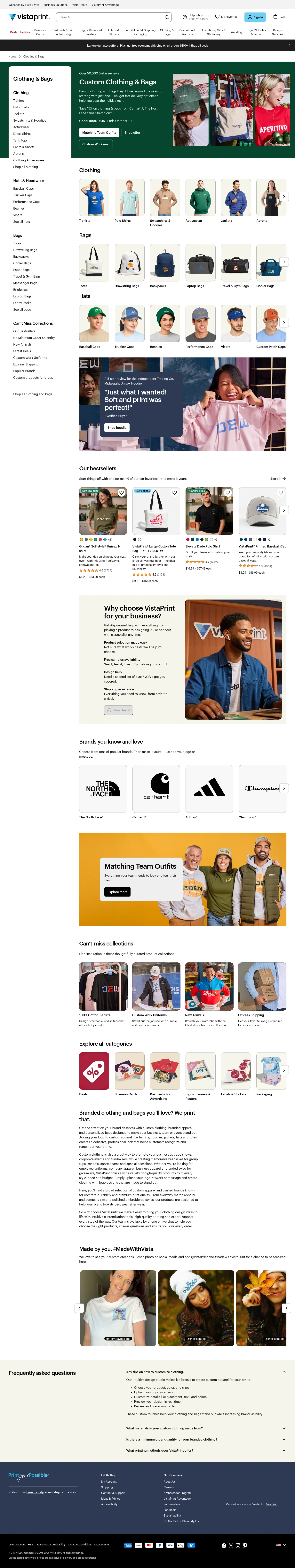 vistaprint.com/clothing-bags on desktop
