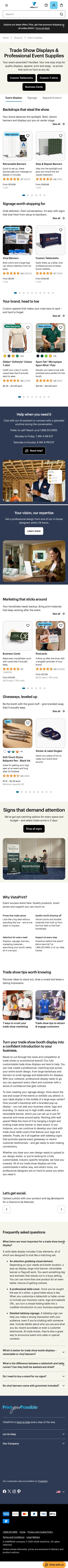vistaprint.com/signs-posters/trade-show-displays on mobile