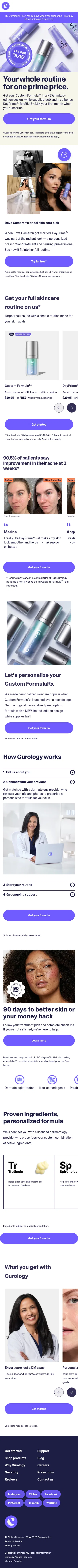curology.com/offers on mobile, full screenshot
