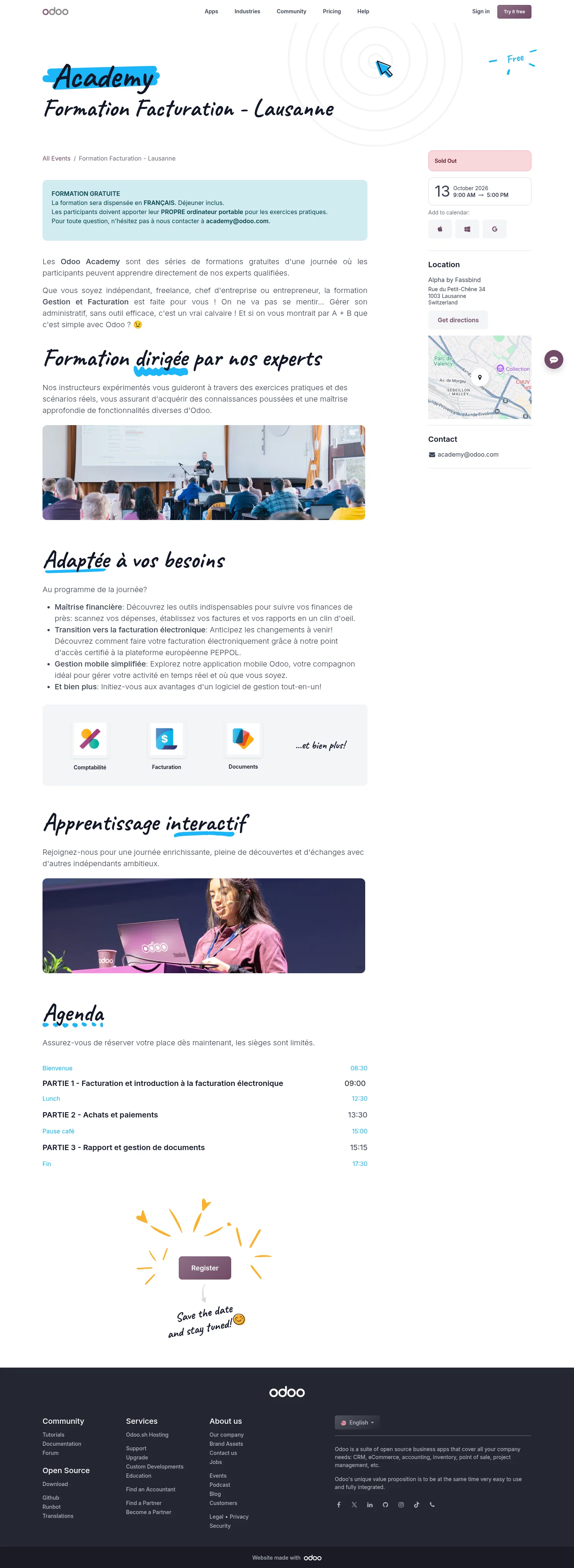 odoo.com/event/formation-facturation-lausanne-11691/register on desktop