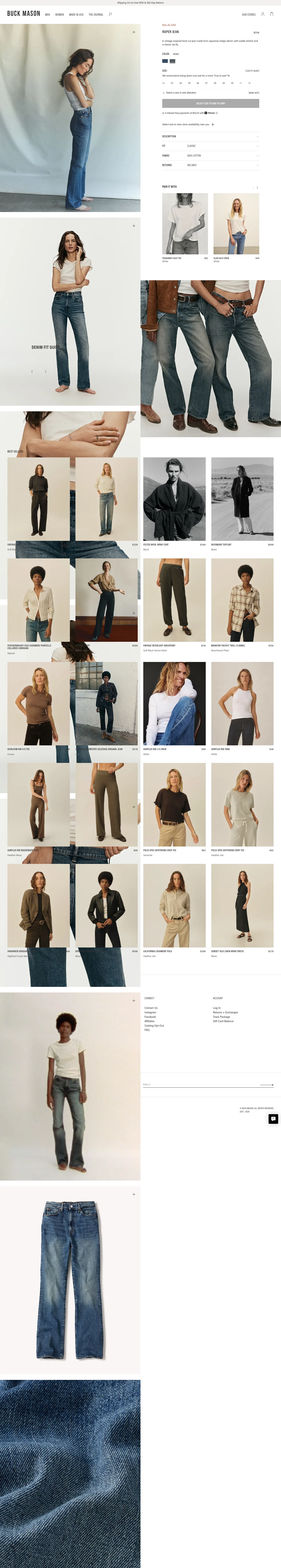 buckmason.com/products/m082-roper-jean on desktop, full screenshot