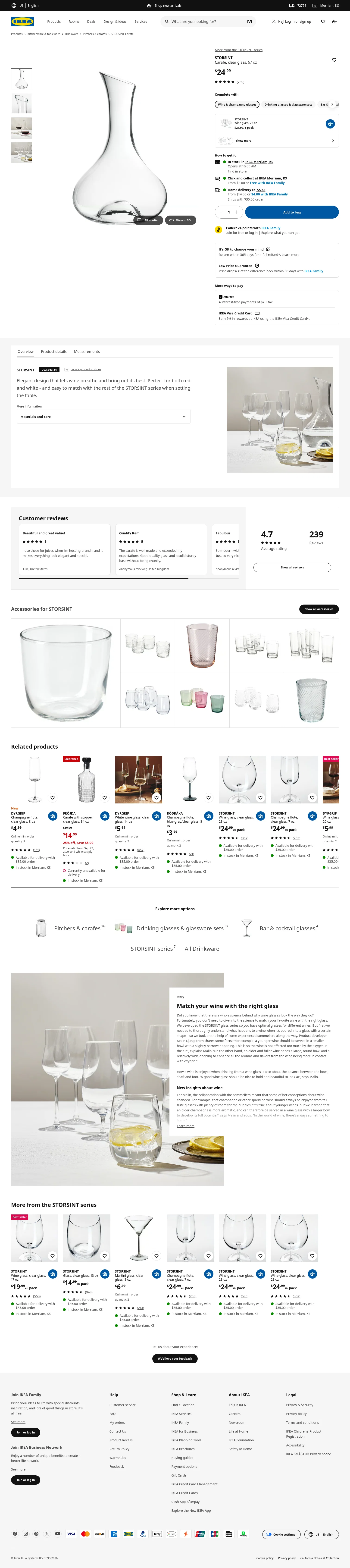 ikea.com/us/en/p/storsint-carafe-clear-glass-00396384 on desktop