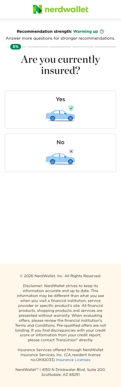 nerdwallet.com/insurance/auto/m/aff-auto-insurance-CPA on mobile, full screenshot