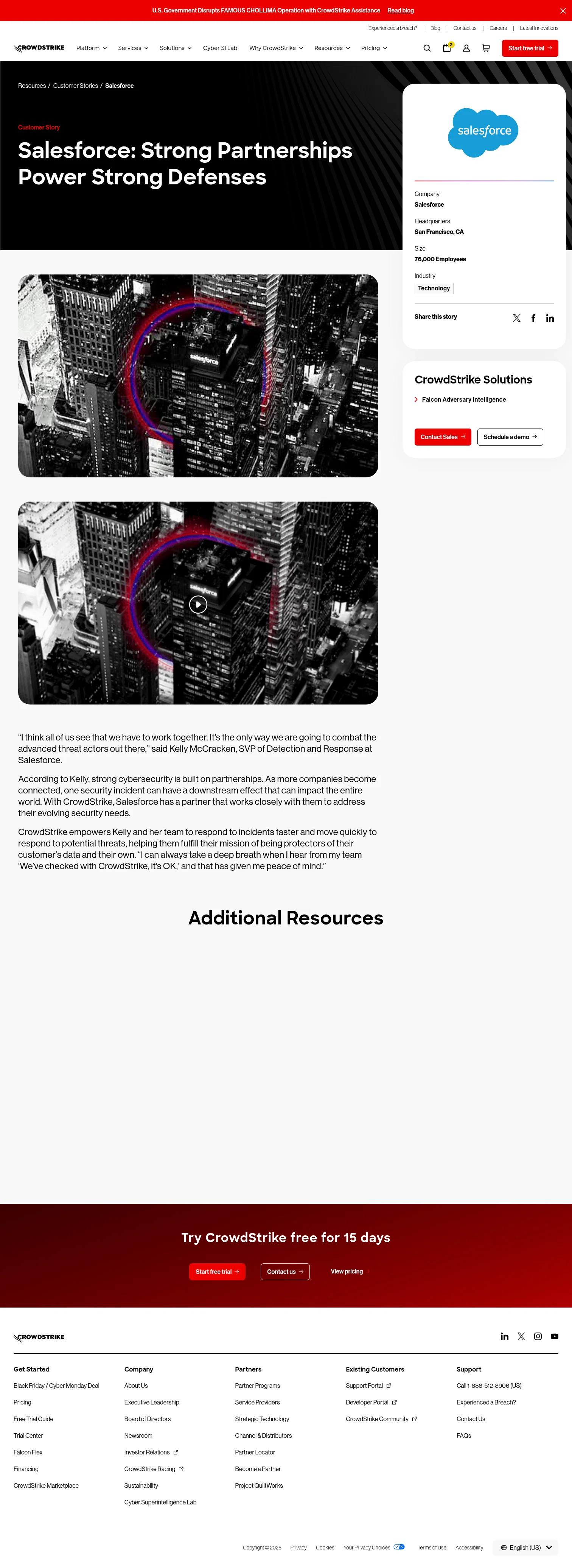 CrowdStrike landing page