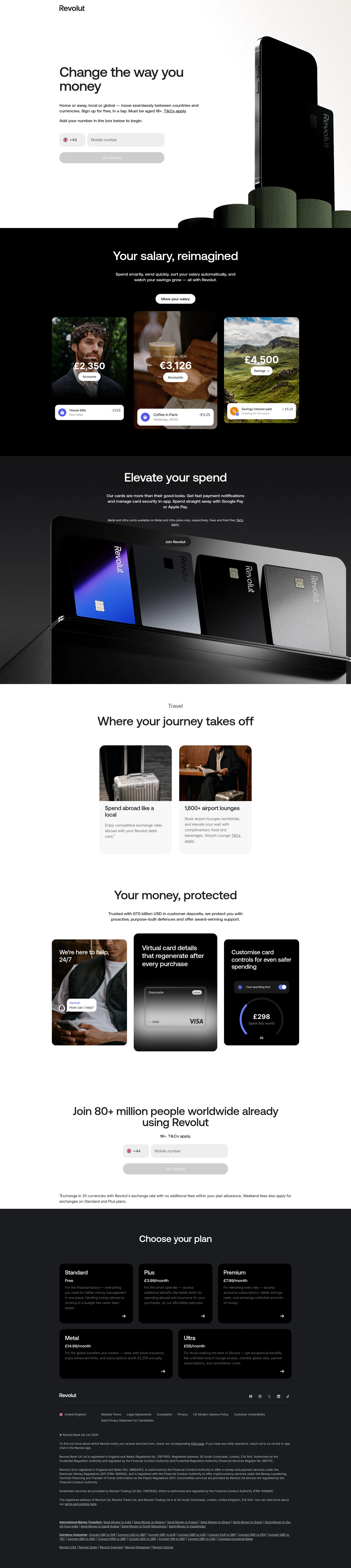 Revolut landing page