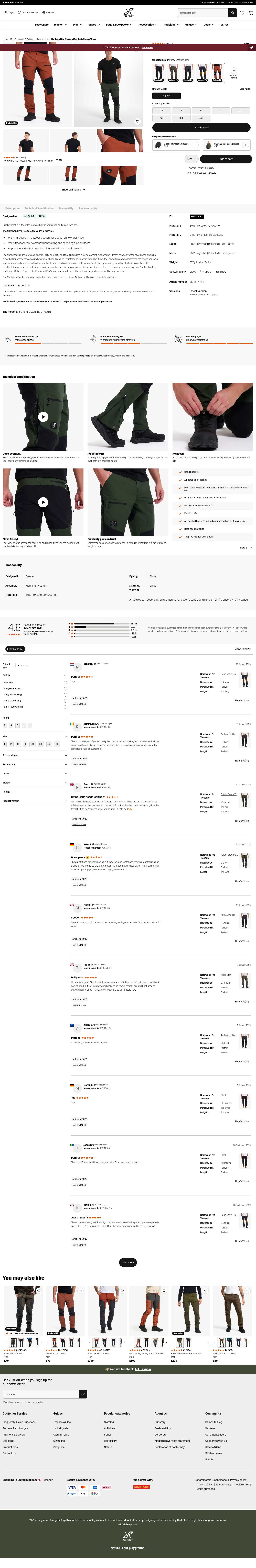revolutionrace.co.uk/men/trousers/walking-hiking-trousers/nordwand-pro-pants-men-2-0 on desktop, full screenshot
