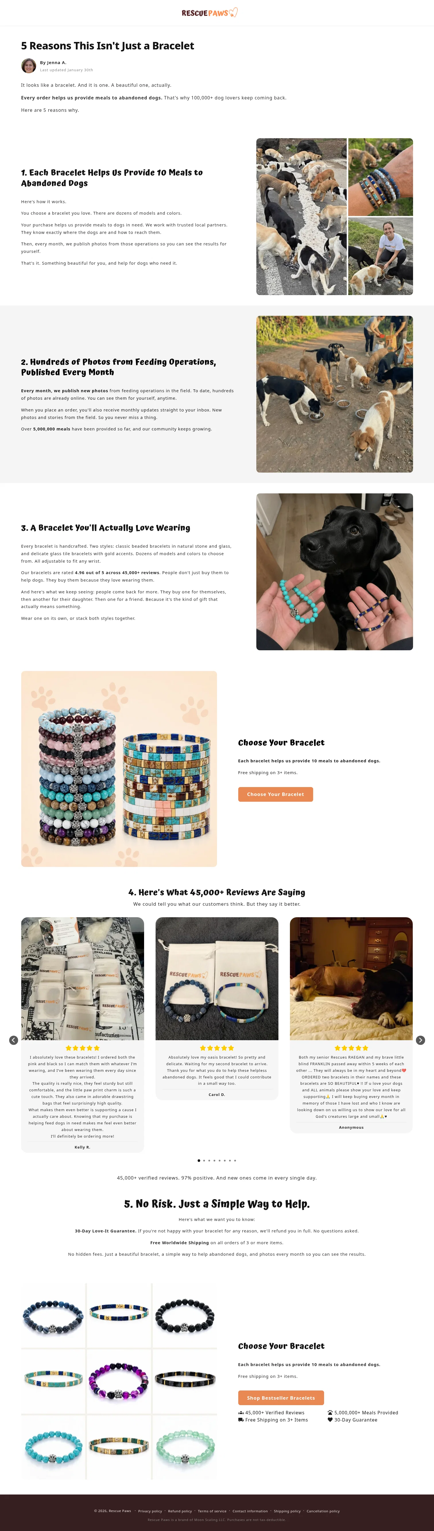 Rescue Paws landing page