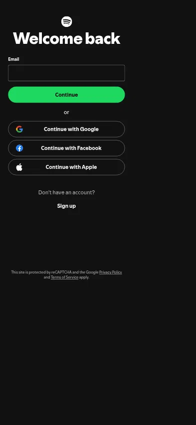 accounts.spotify.com/en/login on mobile, full screenshot