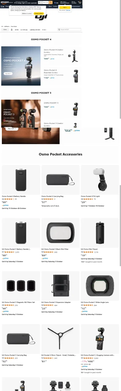 amazon.com.au/stores/DJI/page/3DD427D7-6A32-4A25-8FB2-93EEA2CF340D on mobile