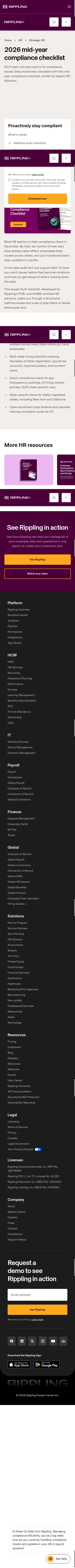 rippling.com/resources/2026-mid-year-compliance-checklist on mobile, full screenshot