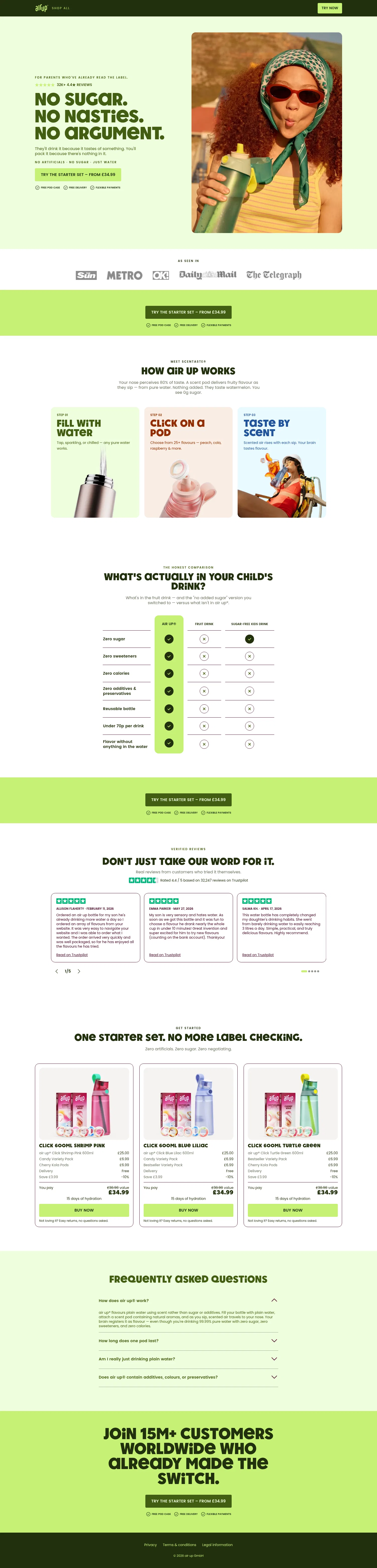 shop.air-up.com/gb/en/pages/healthy-hydration-for-kids-v2 on desktop, full screenshot