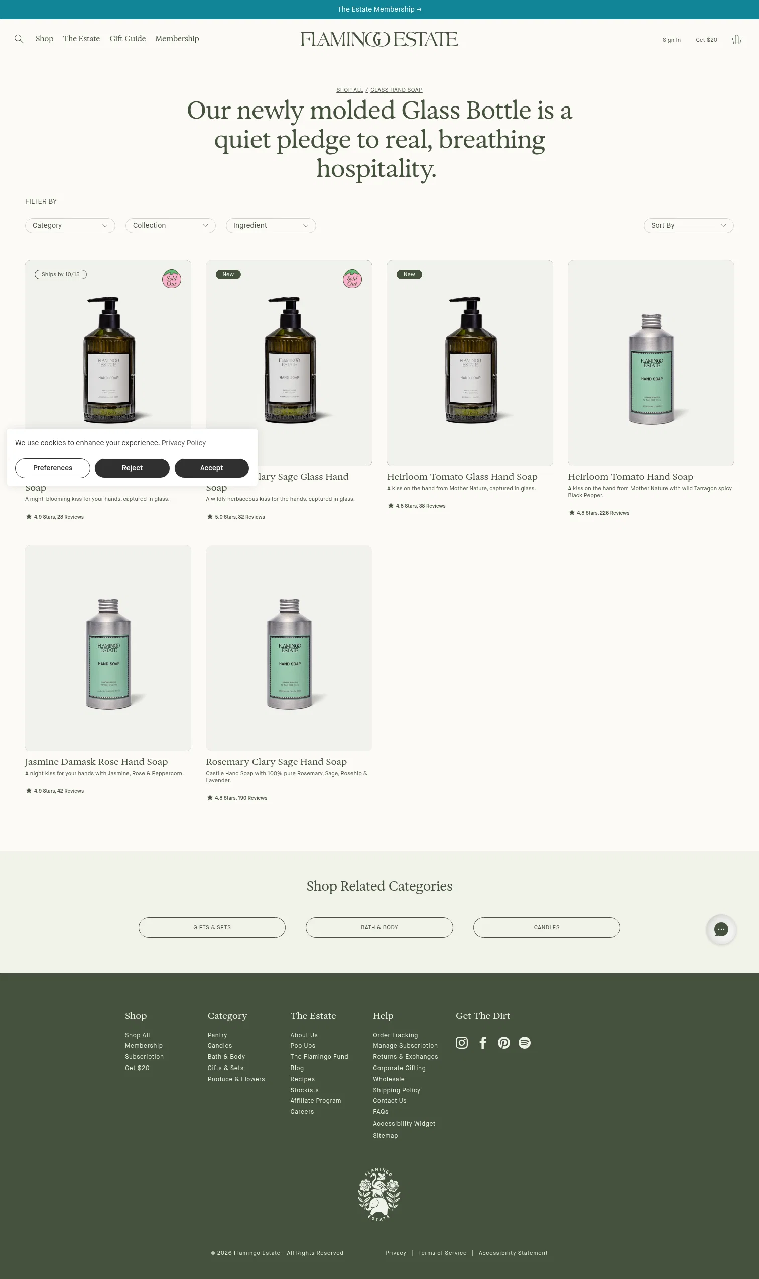 Flamingo Estate landing page
