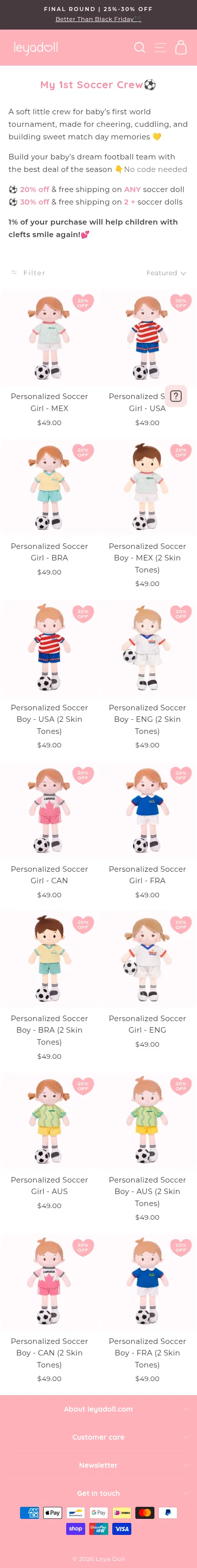 leyadoll.com/collections/career-dolls on mobile