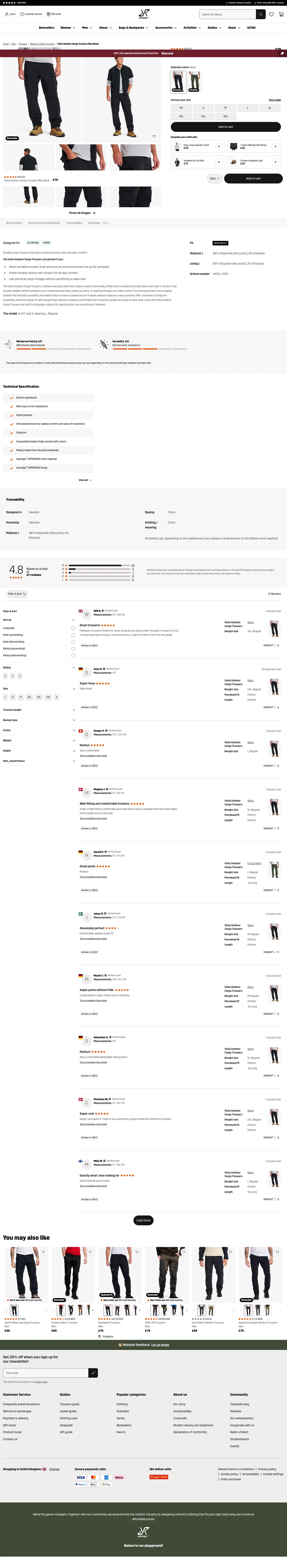 revolutionrace.co.uk/men/trousers/walking-hiking-trousers/vista-outdoor-cargo-pants-men on desktop, full screenshot