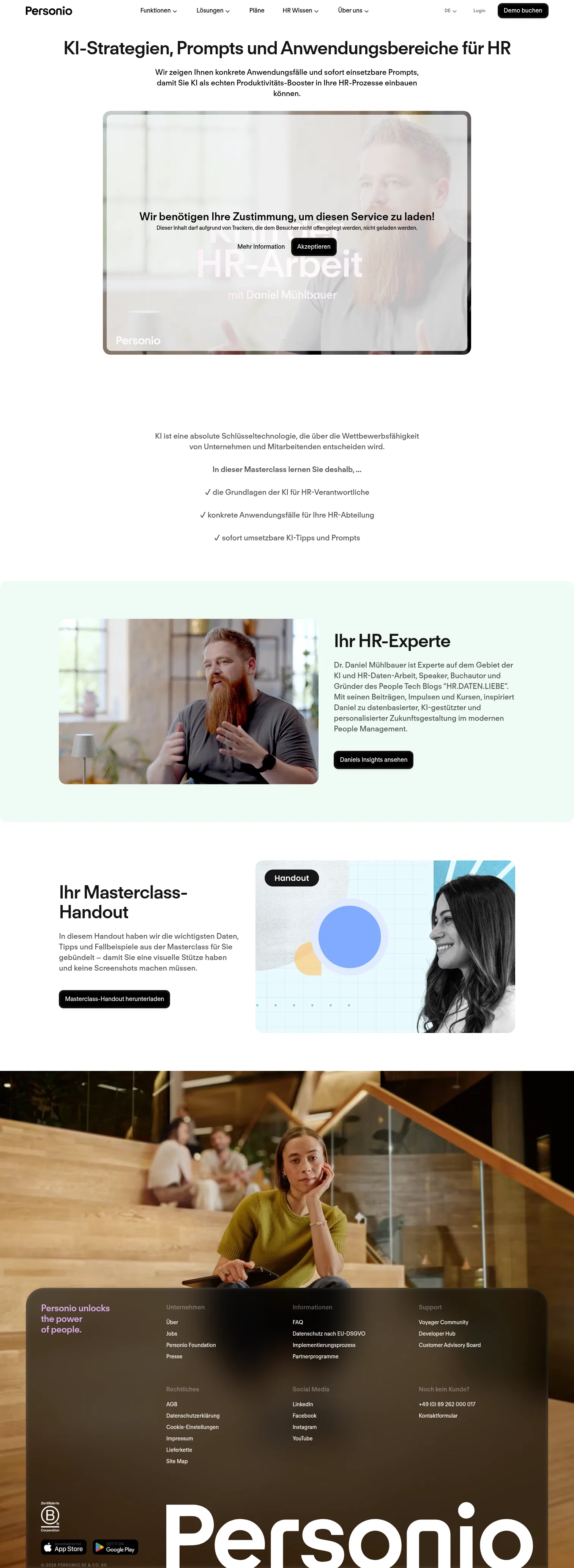 personio.de/masterclass-serie/ki-trifft-hr on desktop, full screenshot