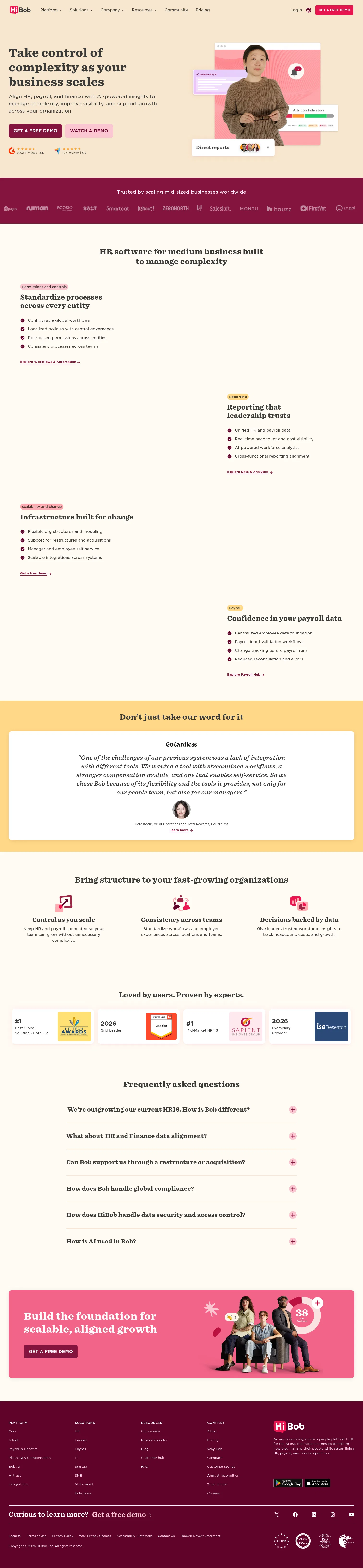 hibob.com/solutions/mid-sized-businesses on desktop, full screenshot