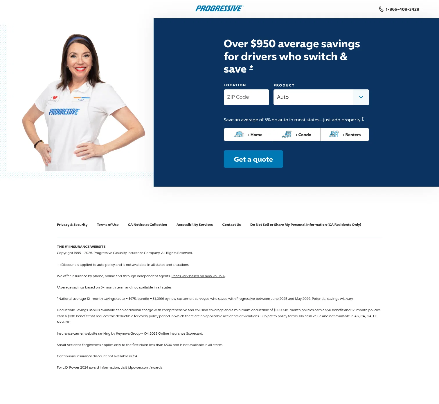 Progressive landing page