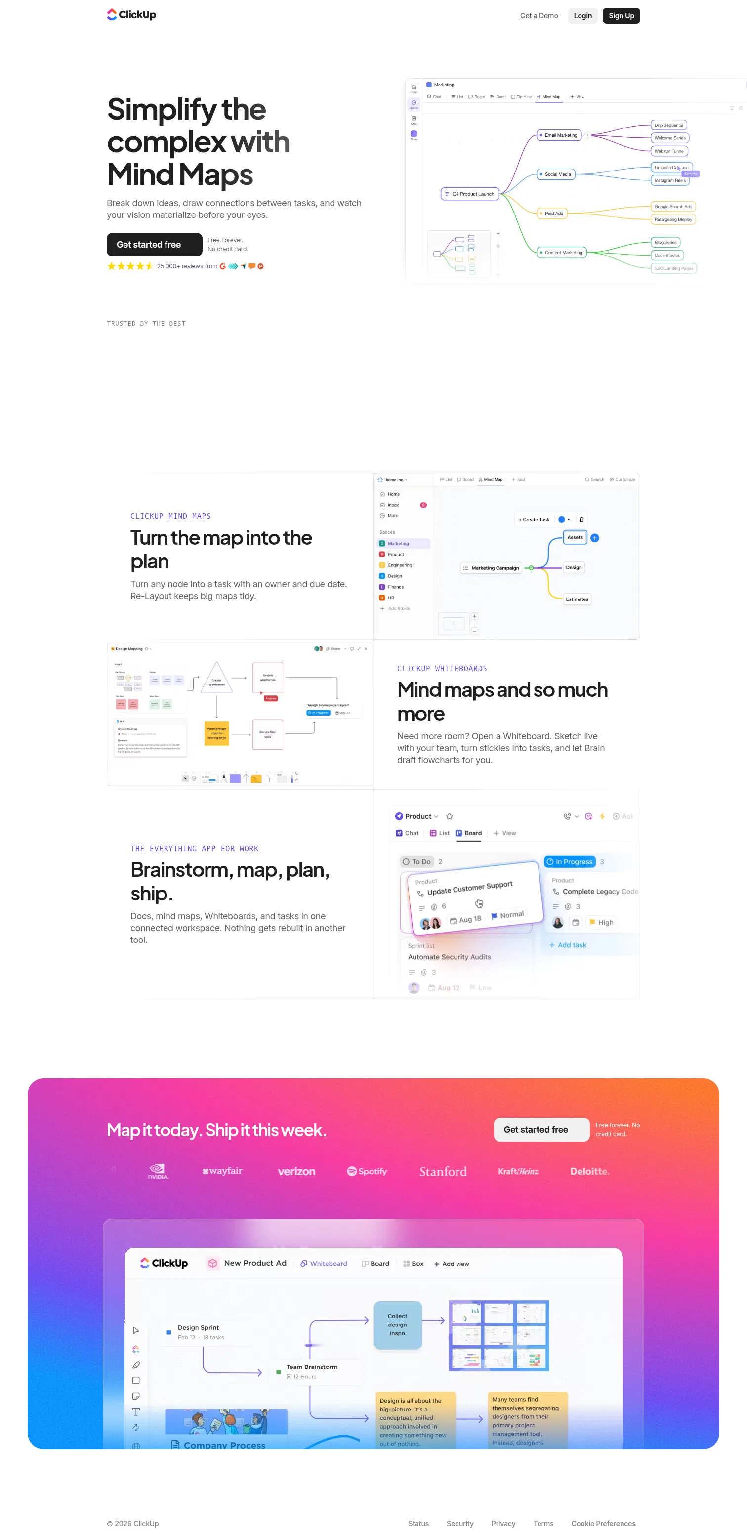 clickup.com/lp/features/mind-maps on desktop, full screenshot