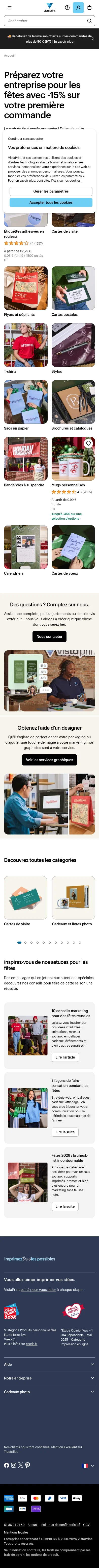 vistaprint.fr/preparatifs-fetes-nouveau-client on mobile