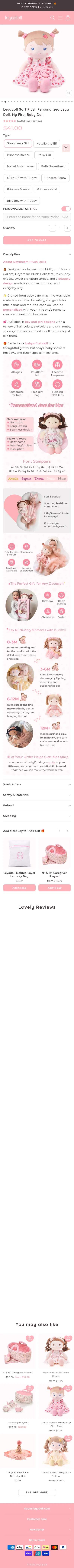 leyadoll.com/products/leyadoll-personalized-doll-collection on mobile
