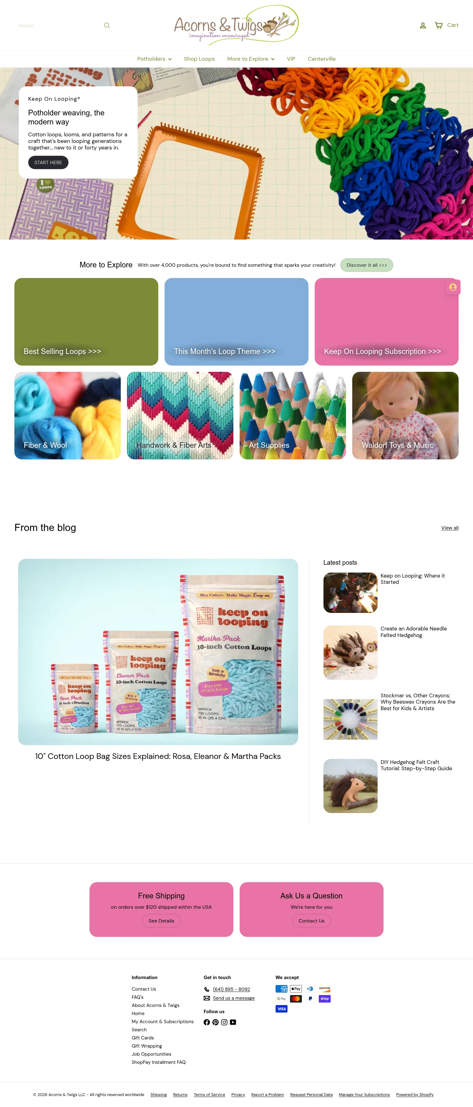Acorns & Twigs landing page