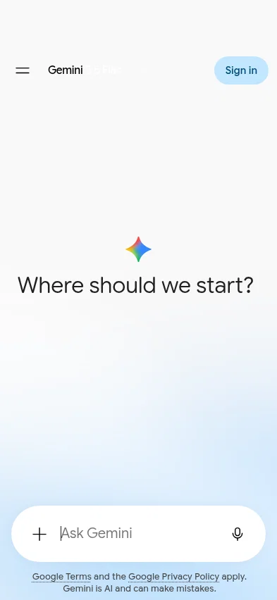 gemini.google.com on mobile