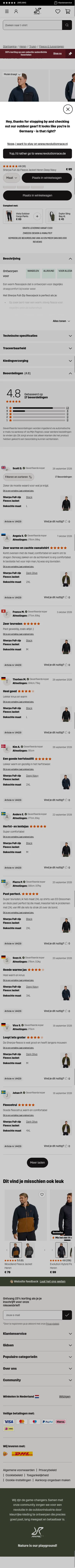revolutionrace.nl/heren/truien/fleece/sherpa-full-zip-fleece-jacket-men on mobile, full screenshot