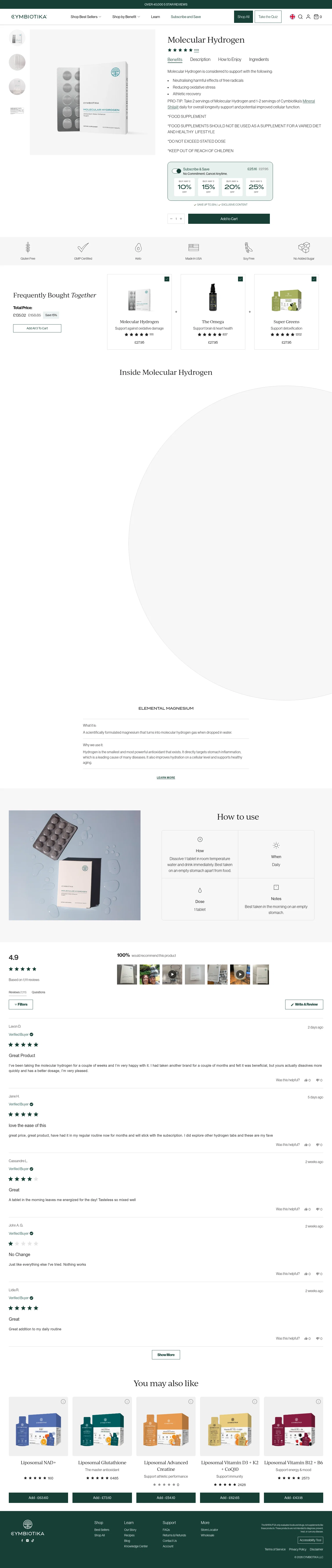 Cymbiotika landing page