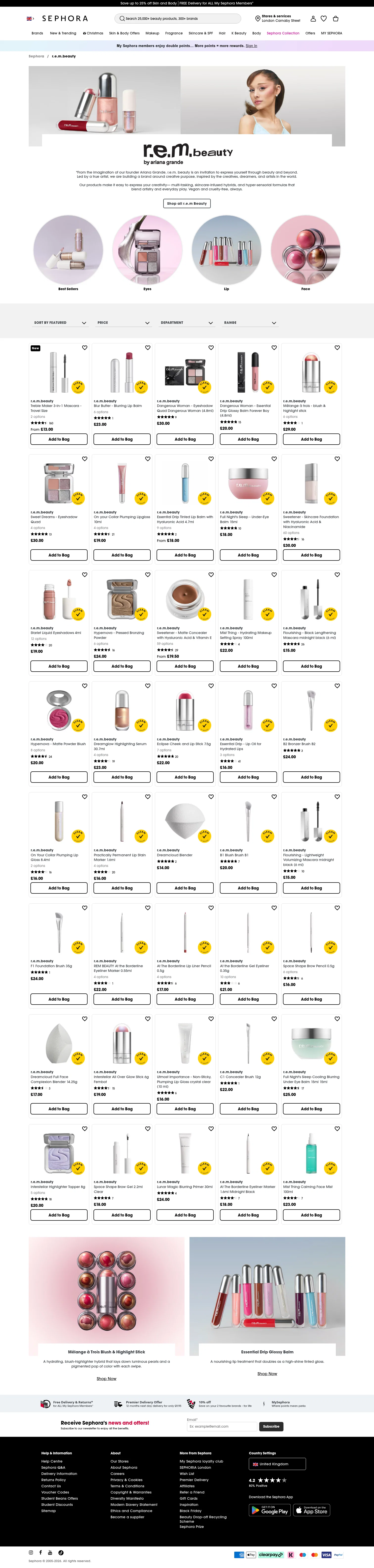 sephora.co.uk/brands/rem-beauty on desktop