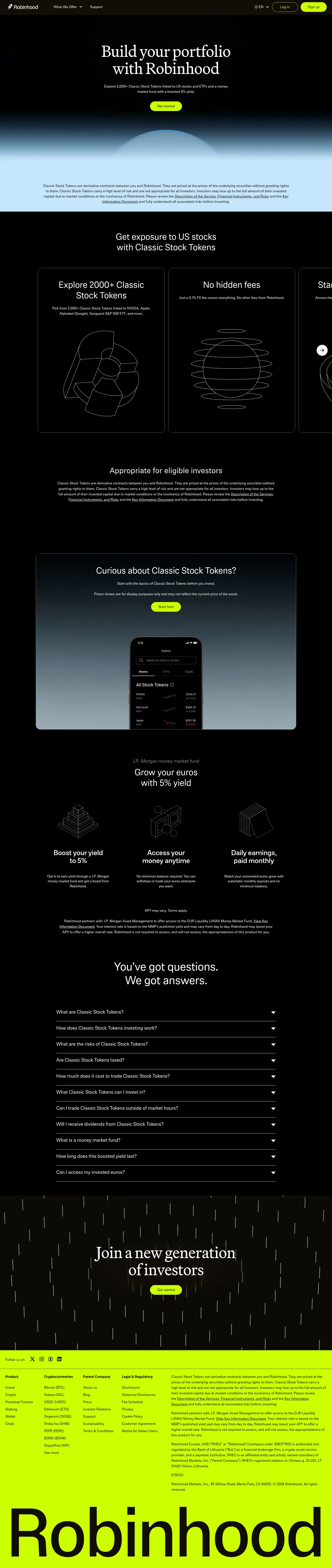 robinhood.com/eu/en/invest on desktop, full screenshot