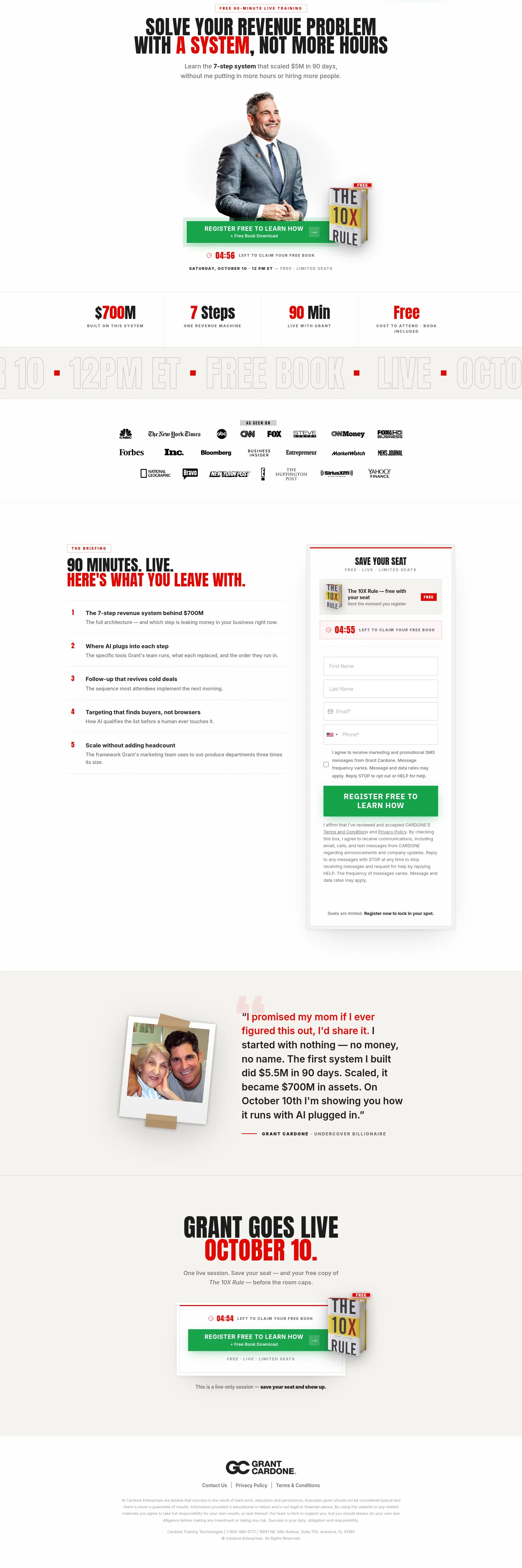 Grant Cardone landing page