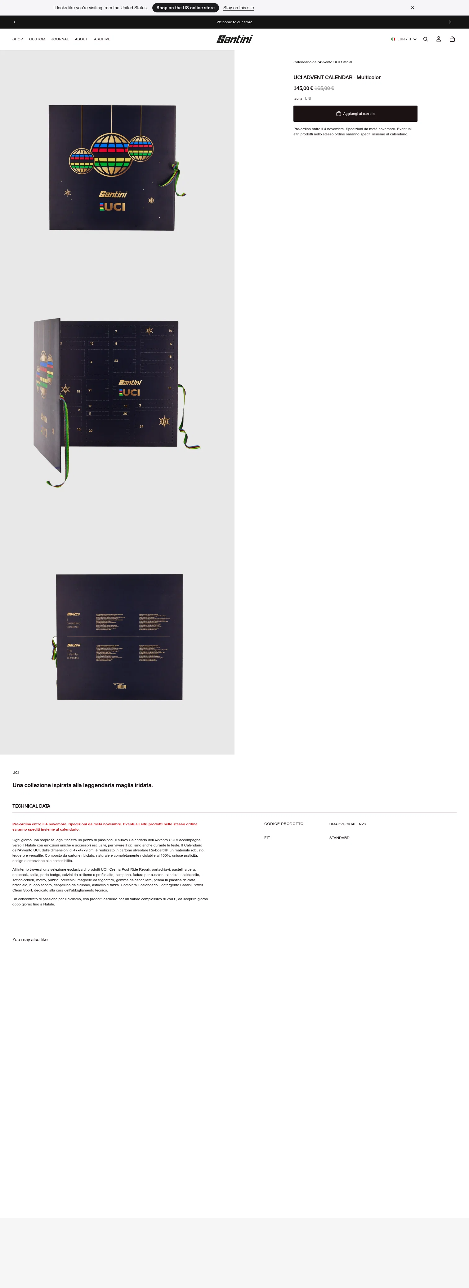 Santini landing page