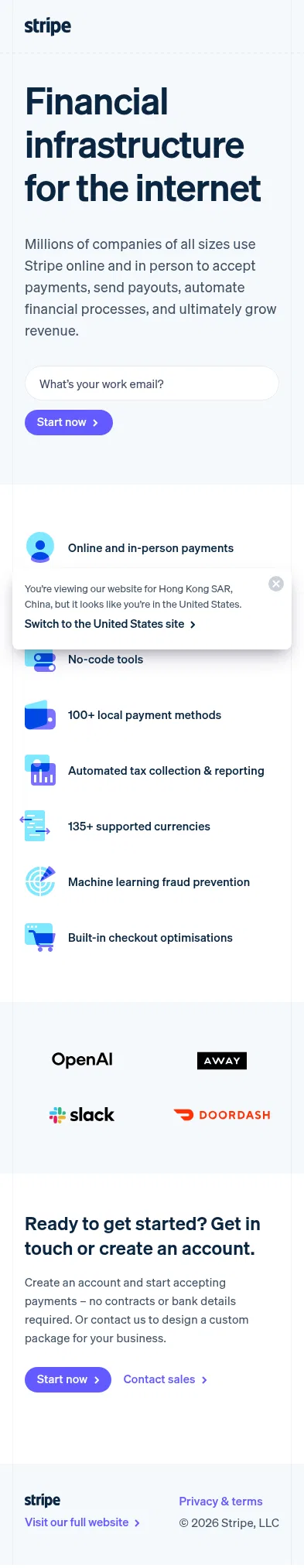 stripe.com/en-hk/lp/start-now on mobile, full screenshot