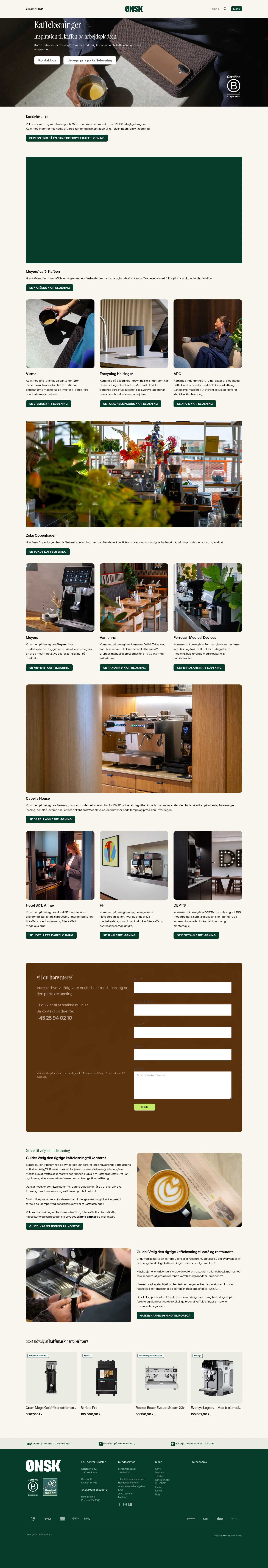 Ønsk landing page