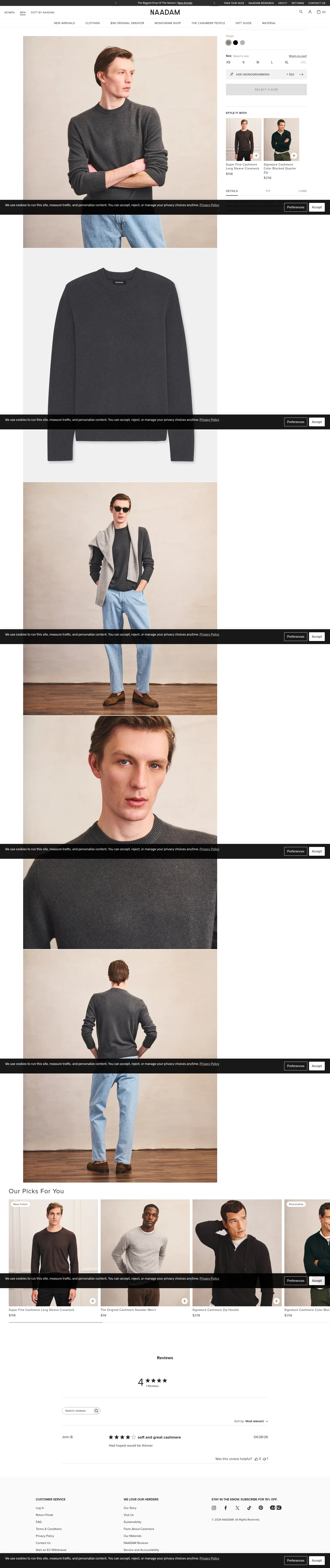naadam.co/products/lightweight-cashmere-crewneck-sweater on desktop, full screenshot