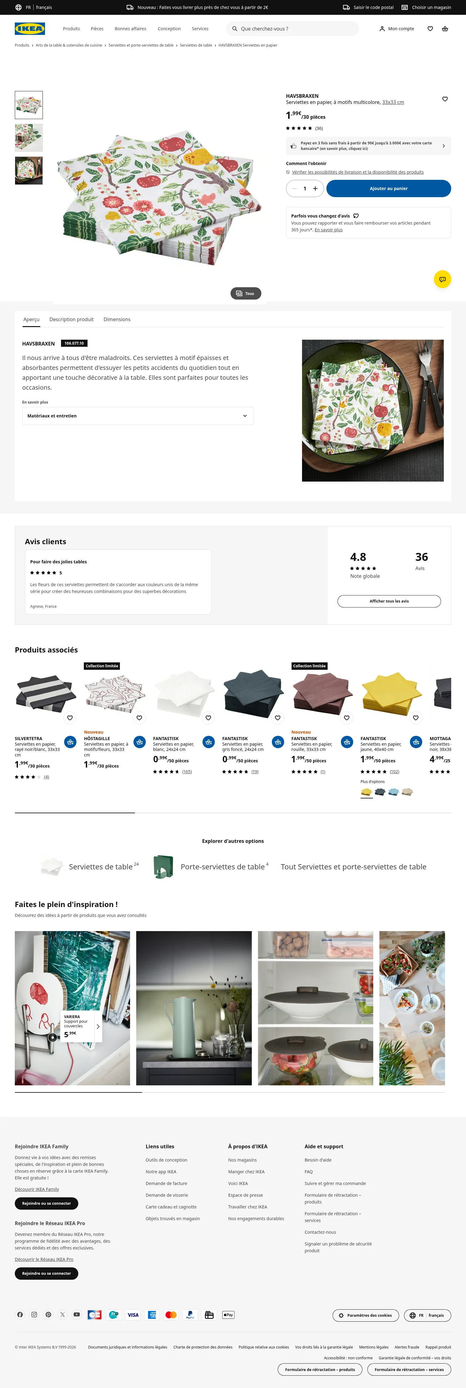ikea.com/fr/fr/p/havsbraxen-serviettes-en-papier-a-motifs-multicolore-10607710 on desktop