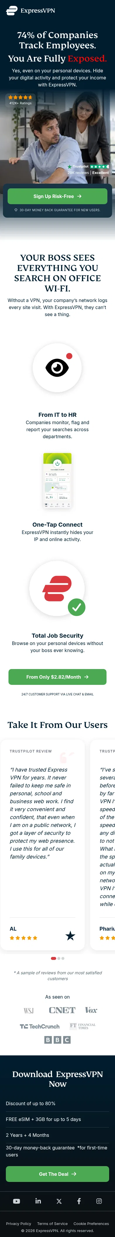 expressvpn.com/deals/office-wifi on mobile, full screenshot