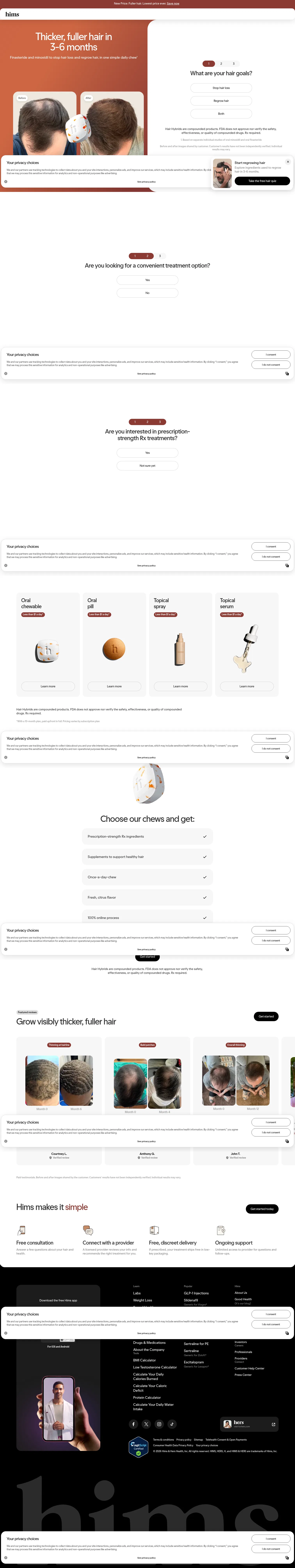 hims.com/lp/hair-start-personalized-treatments on desktop, full screenshot
