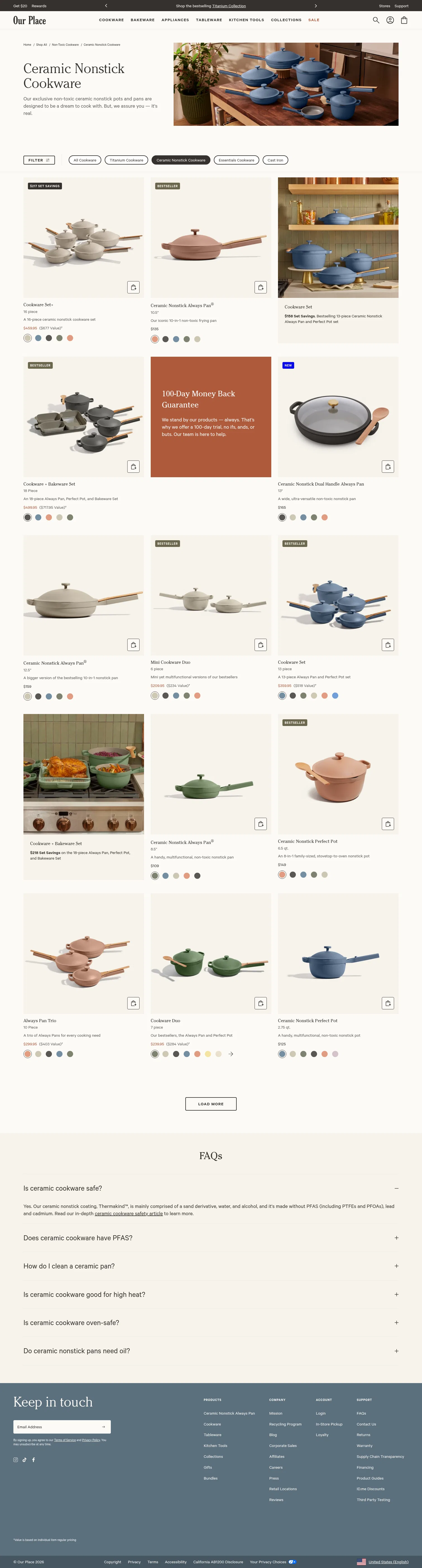 fromourplace.com/collections/ceramic-cookware on desktop, full screenshot