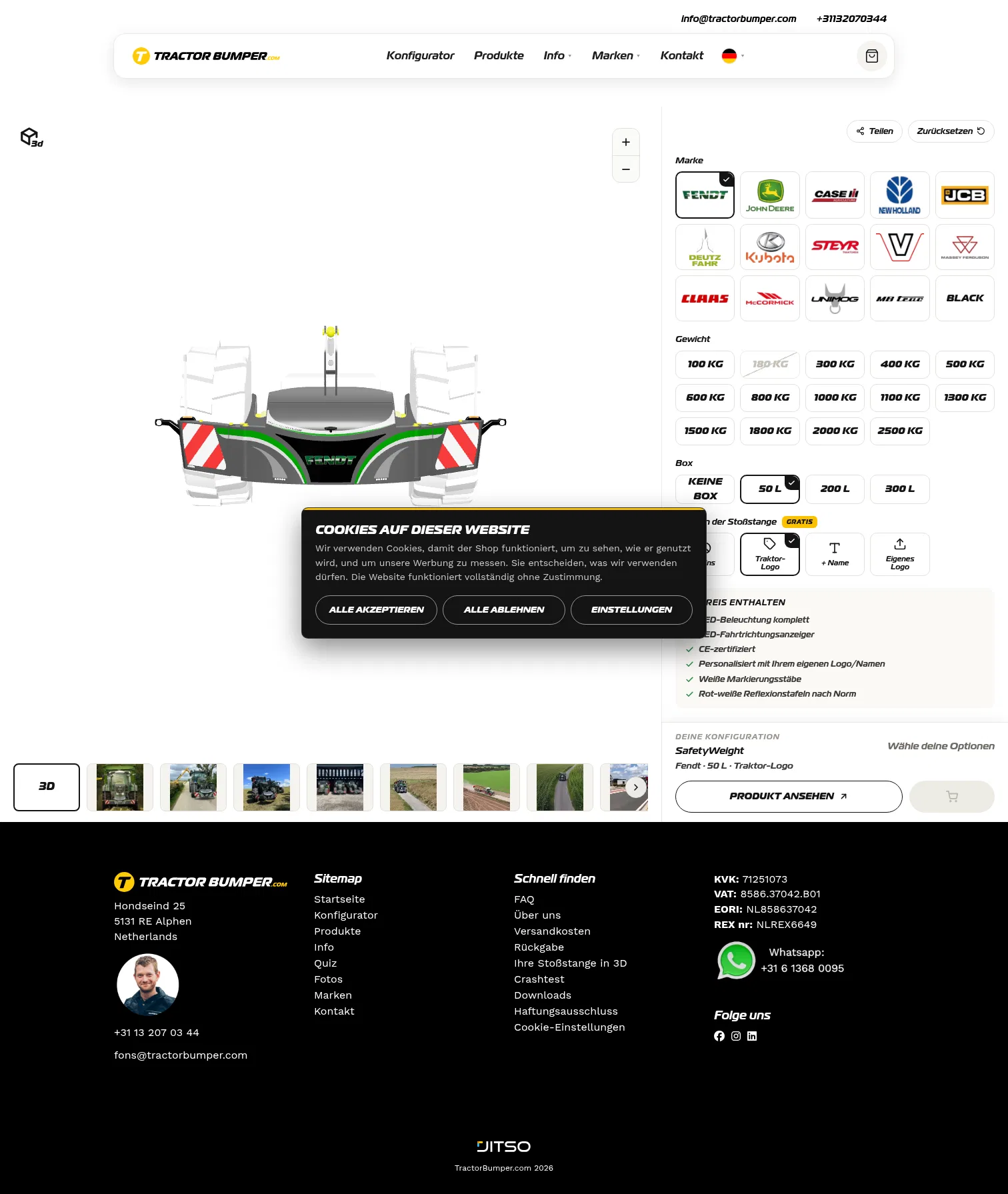 tractorbumper.com/de/auswahlhilfe on desktop, full screenshot