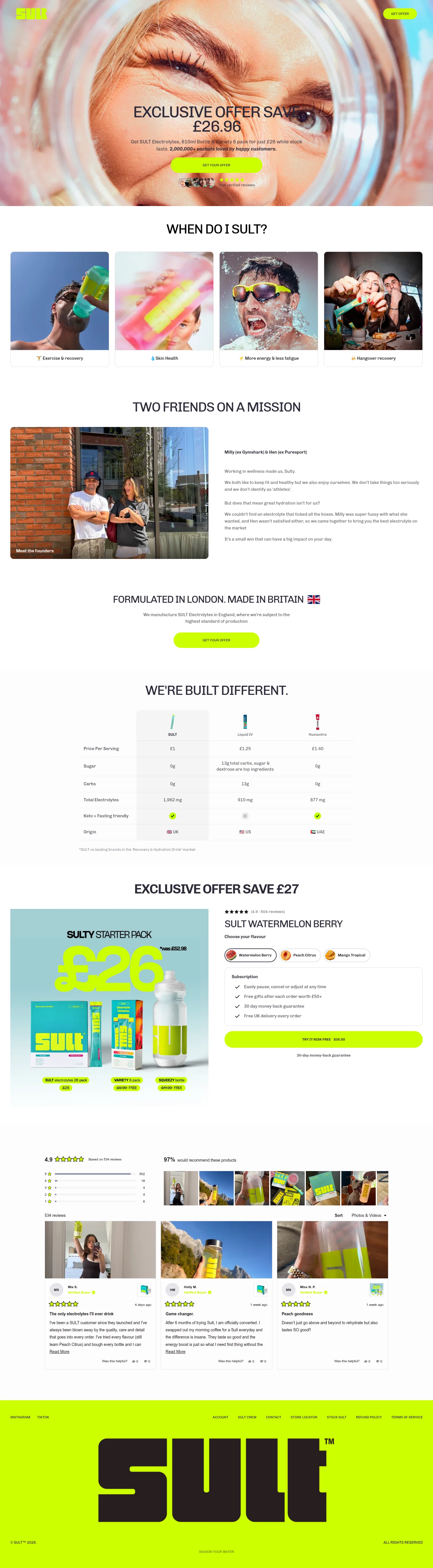 SULT Electrolytes landing page