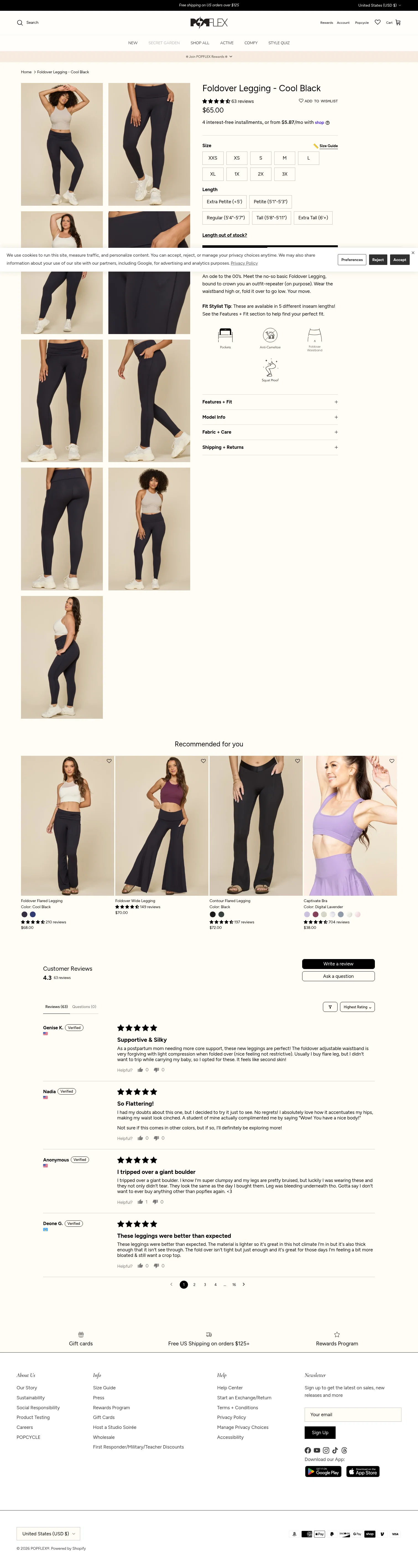 popflexactive.com/products/foldover-legging-cool-black on desktop