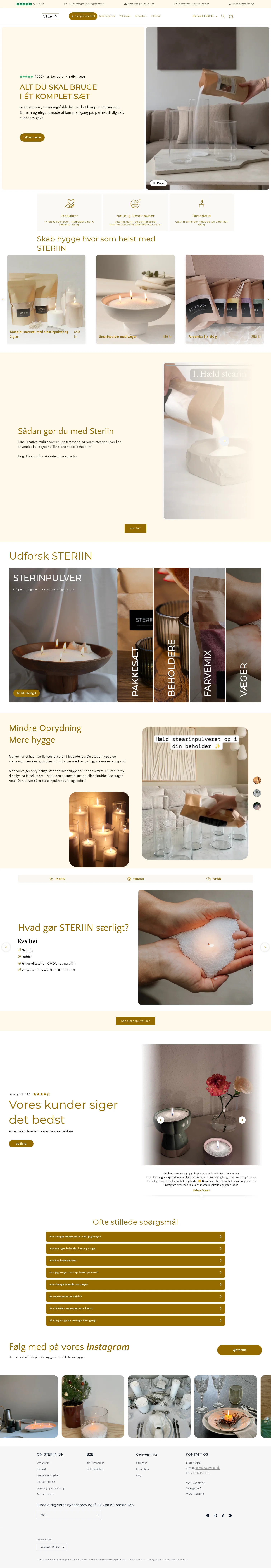 Steriin landing page
