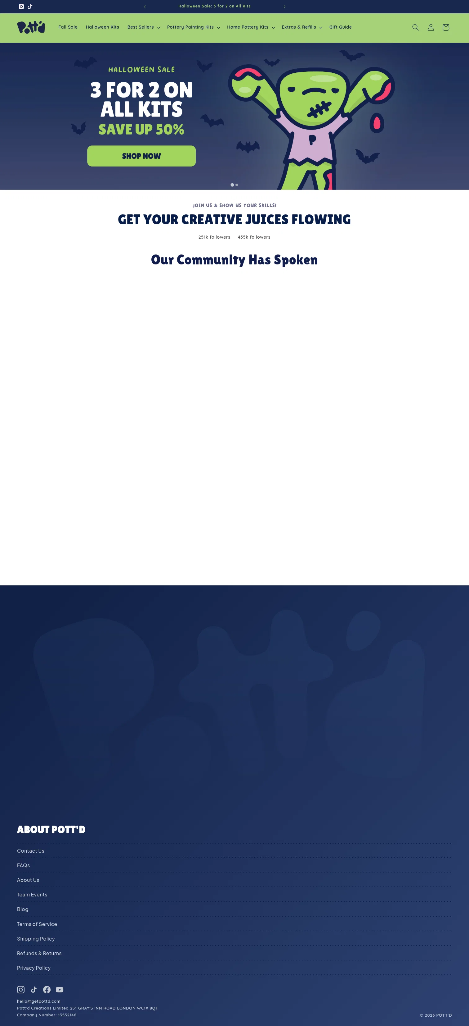 Pott'd landing page