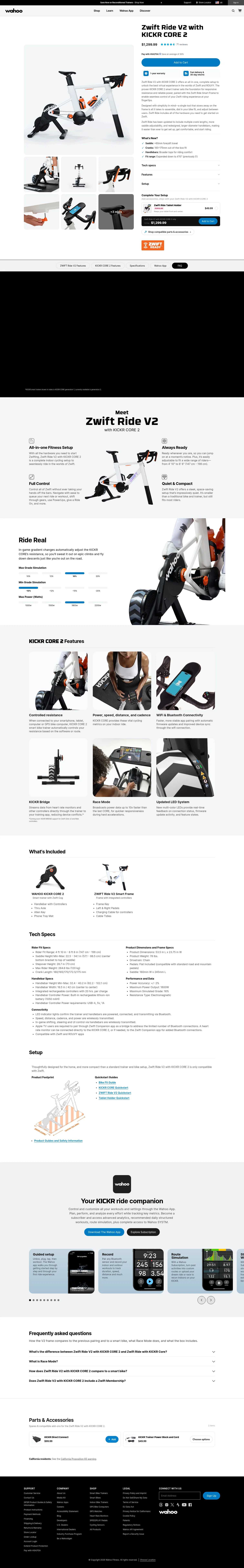 Wahoo Fitness landing page
